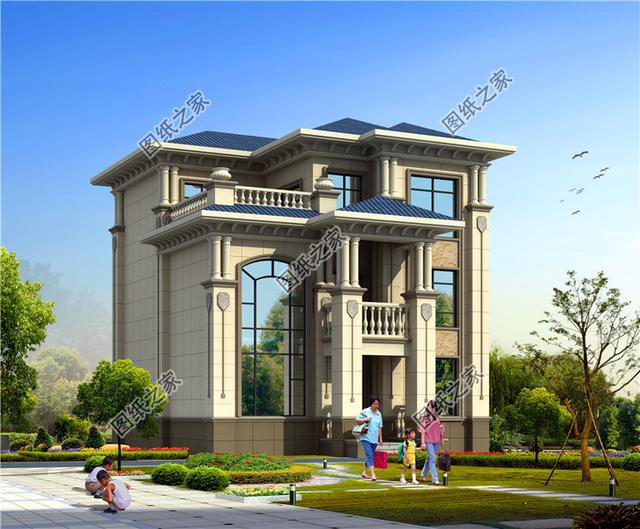 農村三層樓房戶型圖，落地窗加露臺，好多人都夸第三套建的好