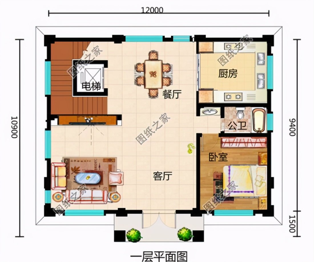 農村三層復式樓房設計圖，挑高客廳，公認的農村好戶型