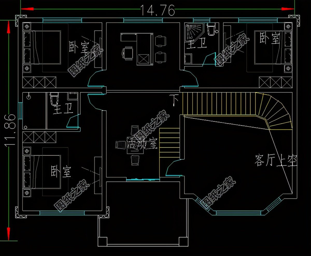 帶地下室二層樓設(shè)計圖，布局太實(shí)用了，朋友們還等什么呢