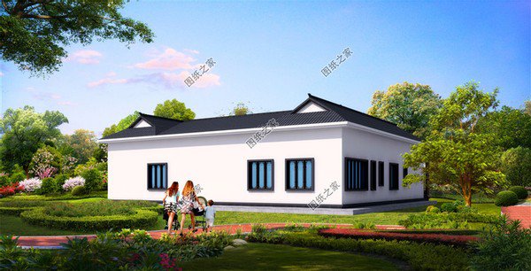 鄉村建的四合院一層設計，百萬豪宅的既視感，開啟一年好兆頭