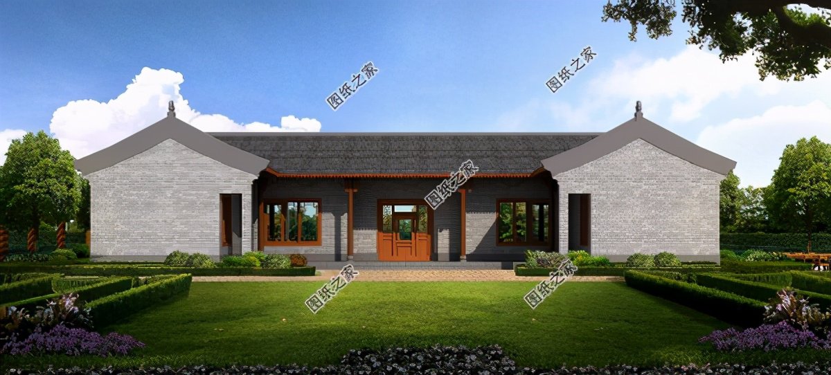 鄉村建的四合院一層設計，百萬豪宅的既視感，開啟一年好兆頭