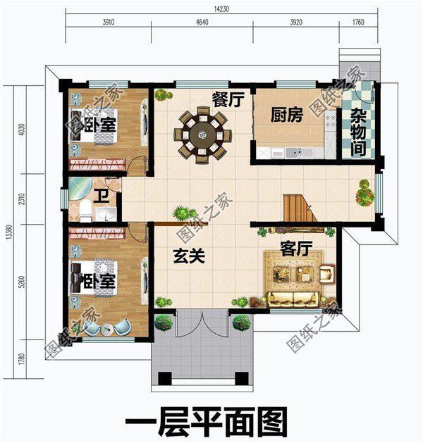 14米乘13米的農村樓房設計，造型美觀，村里看了都夸好