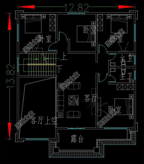 鄉村建170平到180平左右的三層別墅，大露臺設計，氣派不氣派