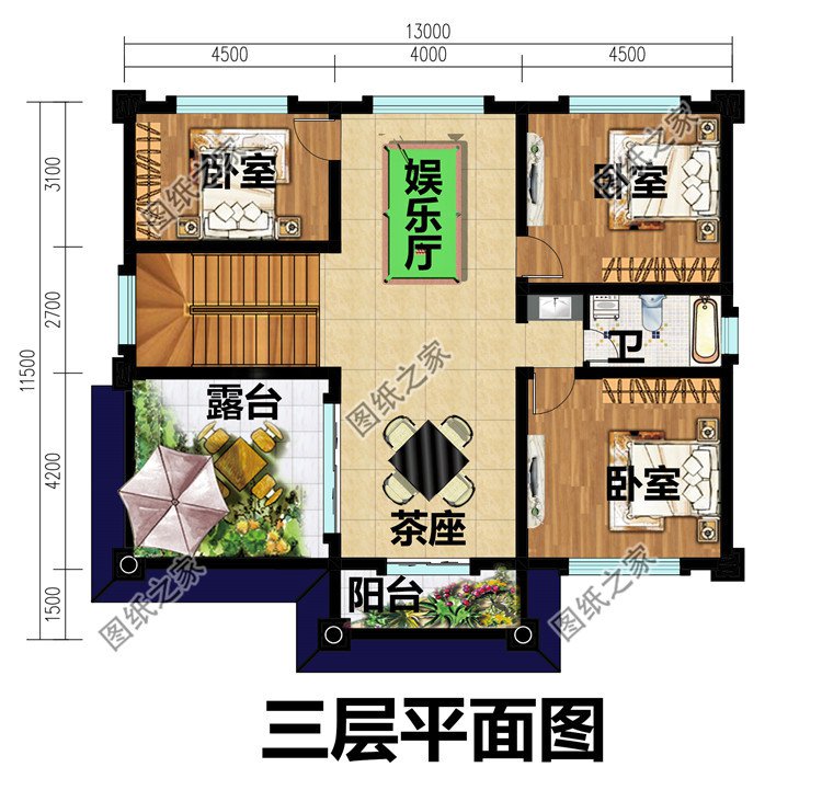 兩層半30萬農村自建房別墅設計圖
