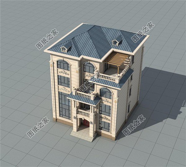 四層漂亮樓房，居住和娛樂完美結合，洋氣的經典之作