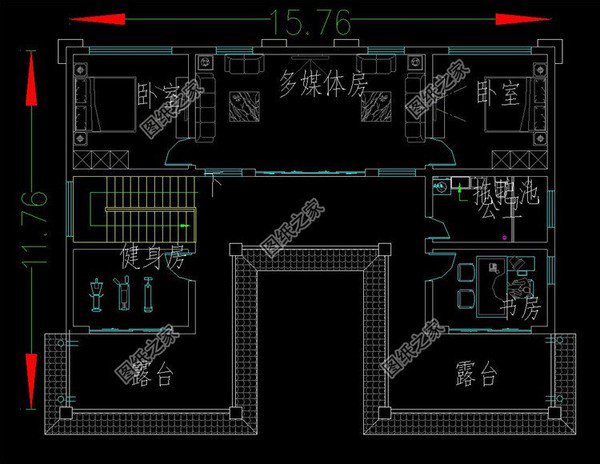 三層現(xiàn)代帶陽臺(tái)別墅圖，精致美觀，拿到圖紙立馬回去建！