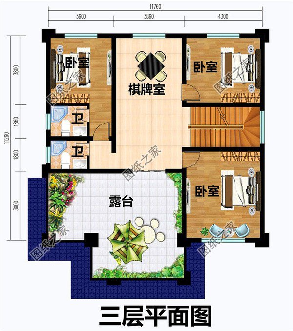 超完美帶露臺三層別墅設計圖，造價經濟實惠，不是土豪也能夠設計