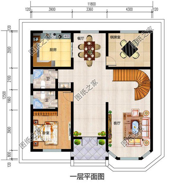 簡單戶型二層樓效果圖，戶型簡約造價低，農(nóng)村建房無壓力