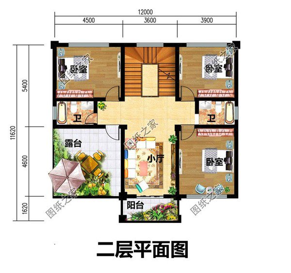 簡單戶型二層樓效果圖，戶型簡約造價低，農(nóng)村建房無壓力