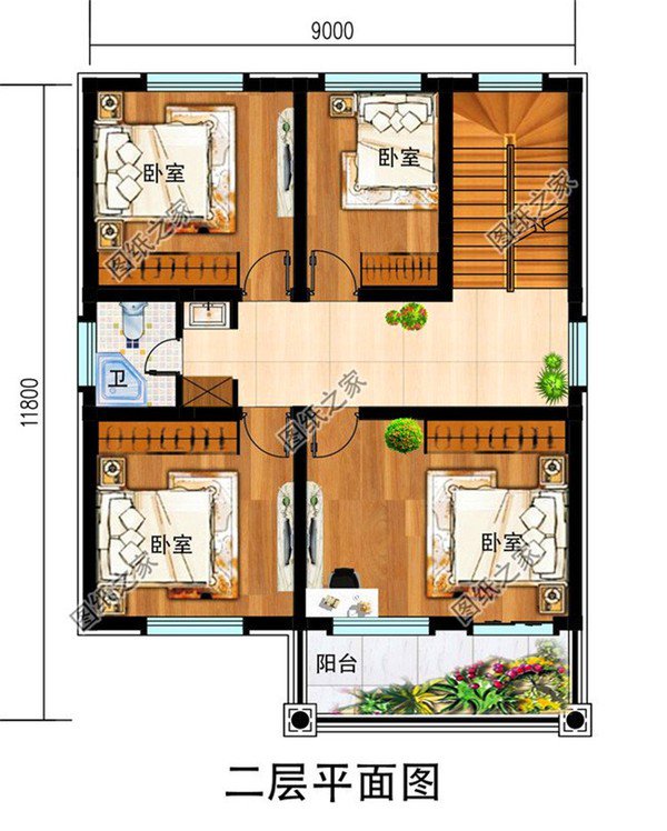 建房子三層樓設計圖，占地面積不大，第三款旋轉(zhuǎn)樓梯設計