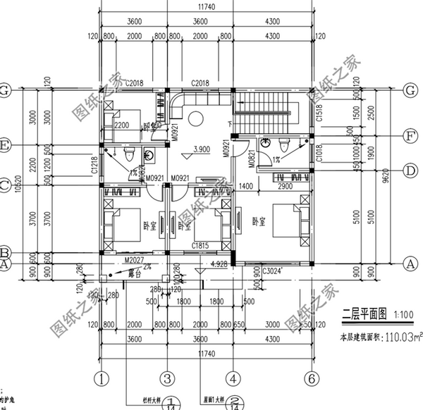 小別墅二層樣式圖，占地不超過130平米，戶型精致美觀