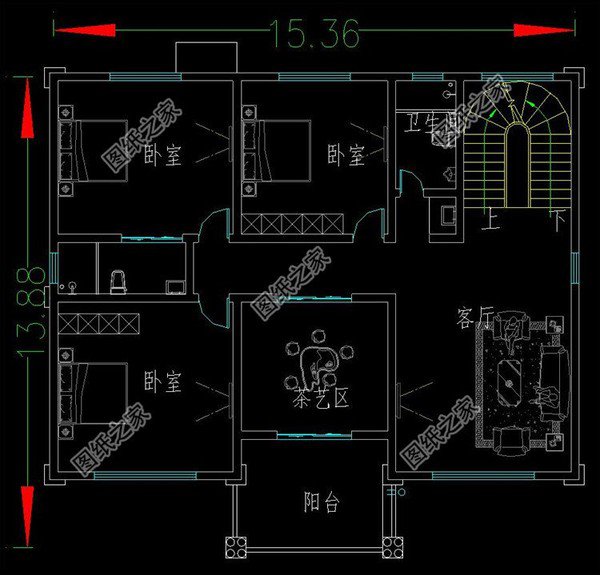 在農(nóng)村開間15米戶型圖，不用擔(dān)心尺寸問題，想要什么款式都有