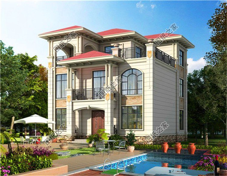 最適合農村建的歐式風三層別墅設計圖，好看實用拿圖就能建