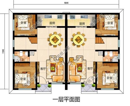 兄弟二層雙拼戶(hù)型圖，兄弟建房齊上陣，羨慕倒一大片親戚朋友