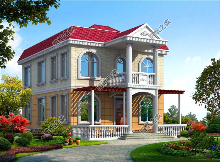 農(nóng)村二層平頂別墅設(shè)計(jì)圖，一點(diǎn)不比坡屋頂差，趕快收藏回家建