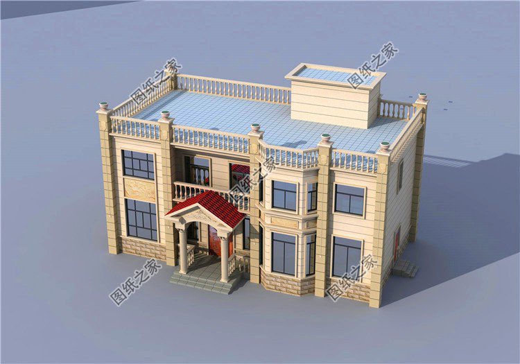 農(nóng)村二層平頂別墅設(shè)計(jì)圖，一點(diǎn)不比坡屋頂差，趕快收藏回家建