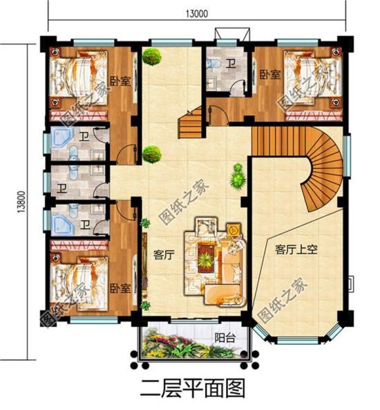 農村三層樓房戶型圖，戶型方正舒適，看完趕快收藏圖紙