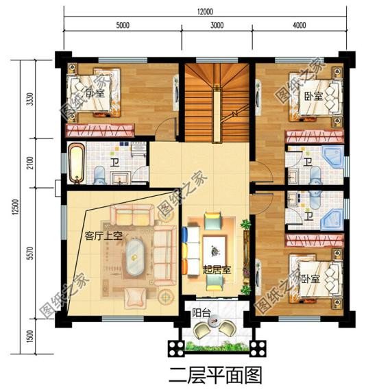 農村三層樓房戶型圖，戶型方正舒適，看完趕快收藏圖紙