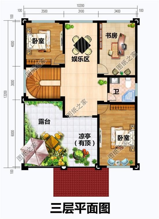 農村三層樓房戶型圖，戶型方正舒適，看完趕快收藏圖紙