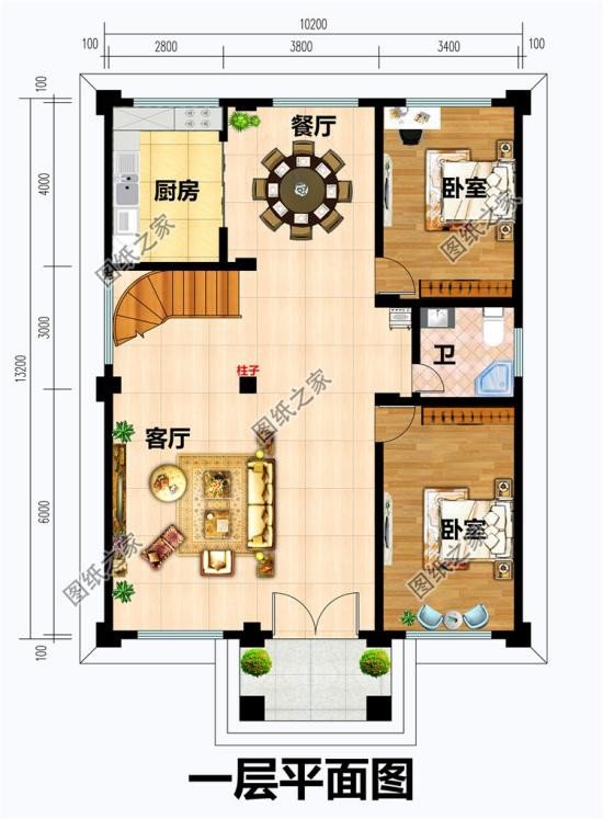 農村三層樓房戶型圖，戶型方正舒適，看完趕快收藏圖紙