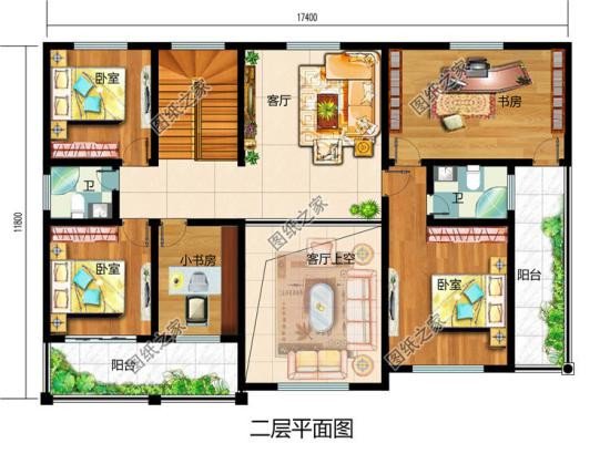 180平米左右二層樓房設計圖，超大戶型十分大氣，看了忍不住來一棟