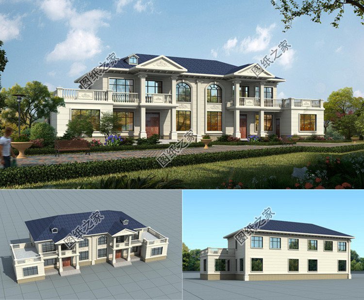 農村二層雙拼別墅戶型圖，兄弟心齊，家庭和睦