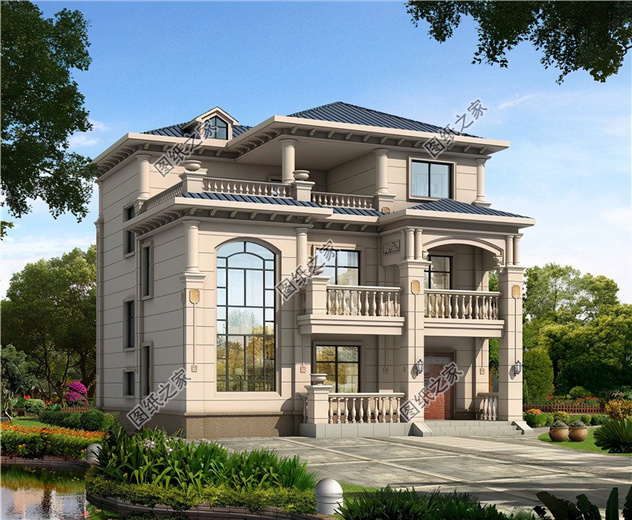 農村普通房子設計三層，村里建一棟，全部找你要圖紙！