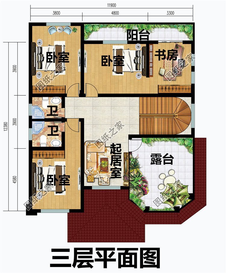 農村三層帶陽臺外觀圖，精致且大氣，回家享受慢生活吧！