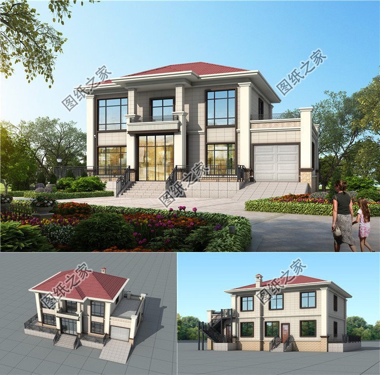 二層自建房16x12米設計圖紙，多種風格，給家里人看看