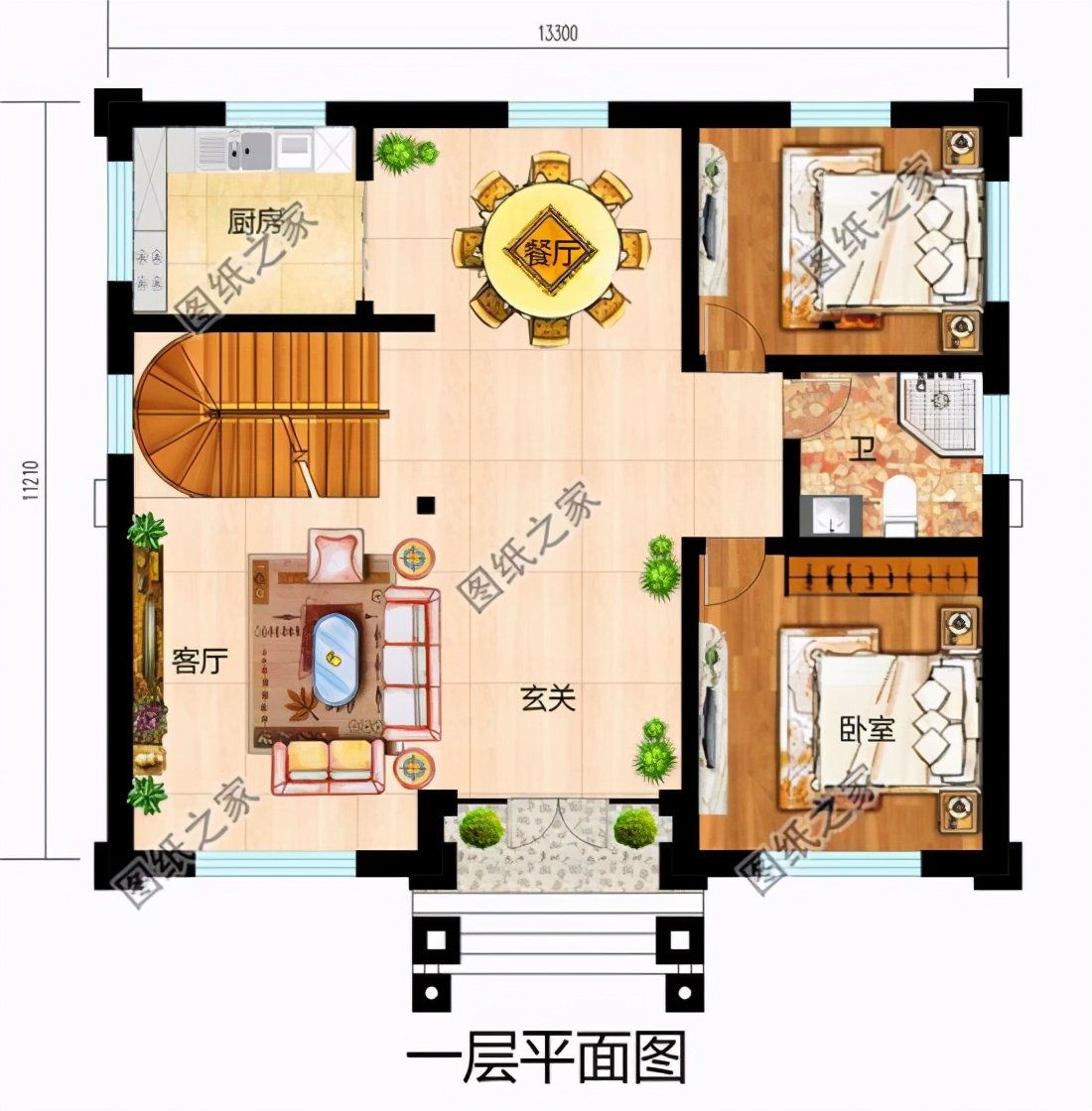 簡單大氣農村150平米三層樓房外觀效果圖，美觀實用還省錢