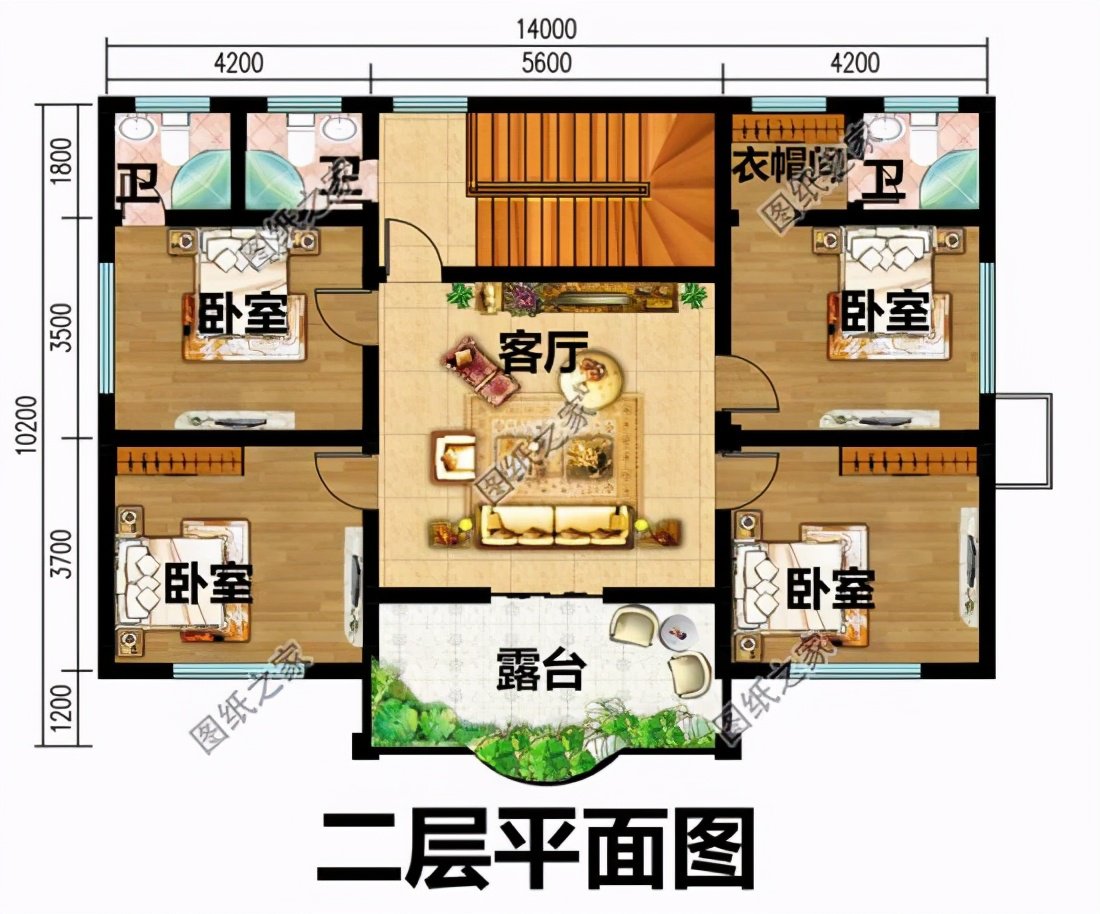 獨棟二層別墅設計圖，布局沒得挑，建好了鄰居都前來參觀