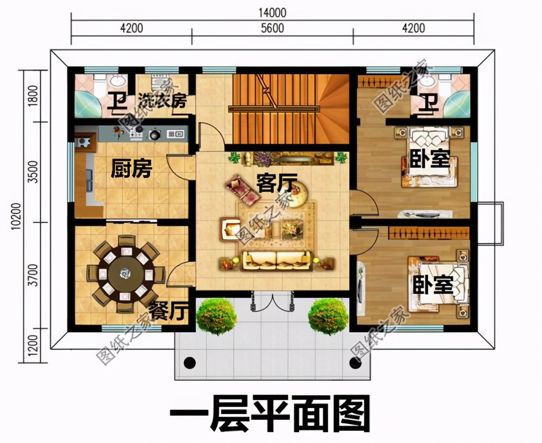 獨棟二層別墅設計圖，布局沒得挑，建好了鄰居都前來參觀