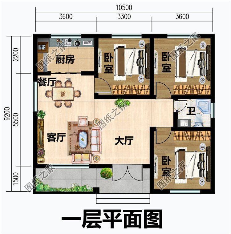 農村自建房三室一廳圖，現代化設施一應俱全，你會喜歡的
