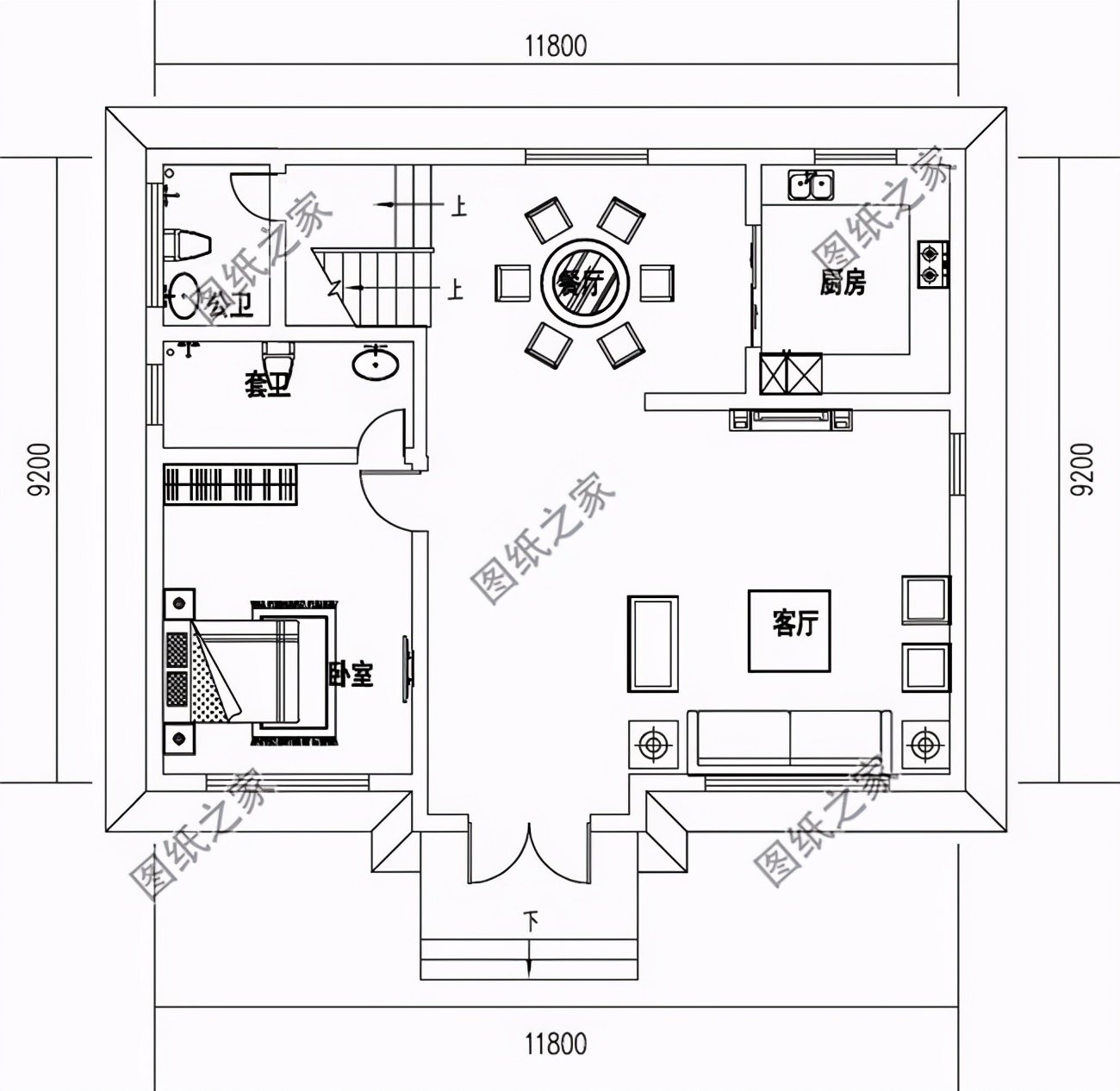 11x9米二層自建房設計圖，干凈大氣，值得擁有