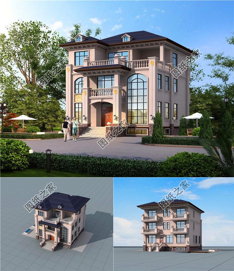 農村三層自建房效果圖，占地不大，簡單好看，室內設計符合現代生活