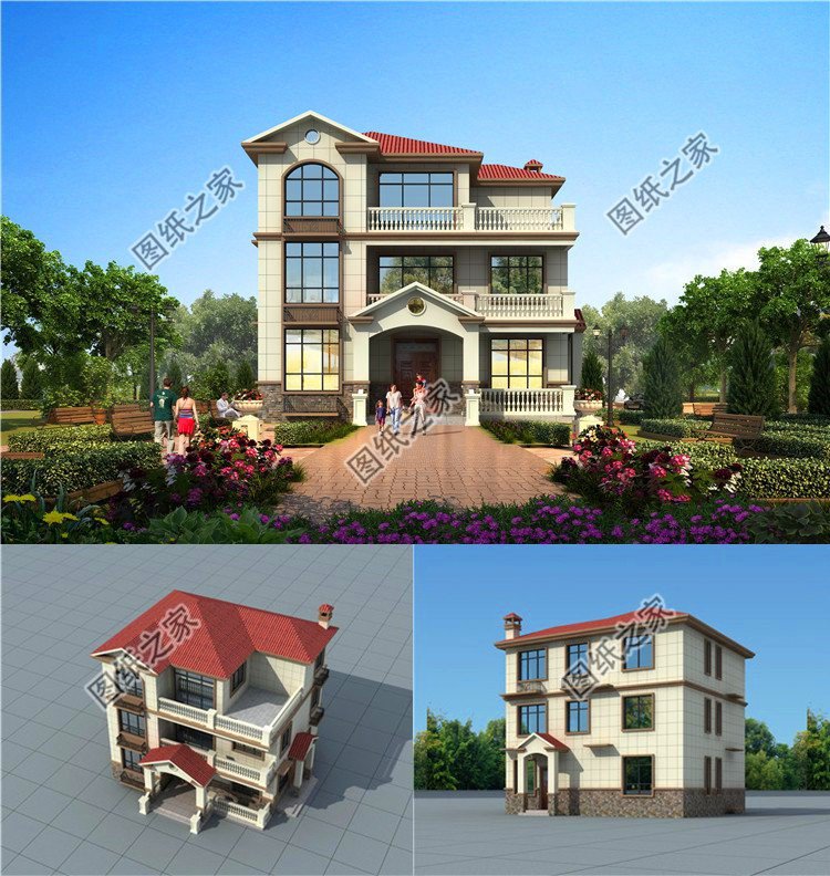 農村三層自建房設計圖 現在蓋過年住上新房子，含平面圖