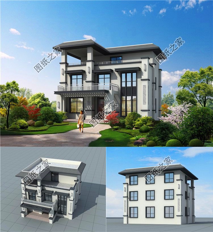 農村平屋頂三層自建房設計圖，盡享農村幸福生活，非常適合農村建造