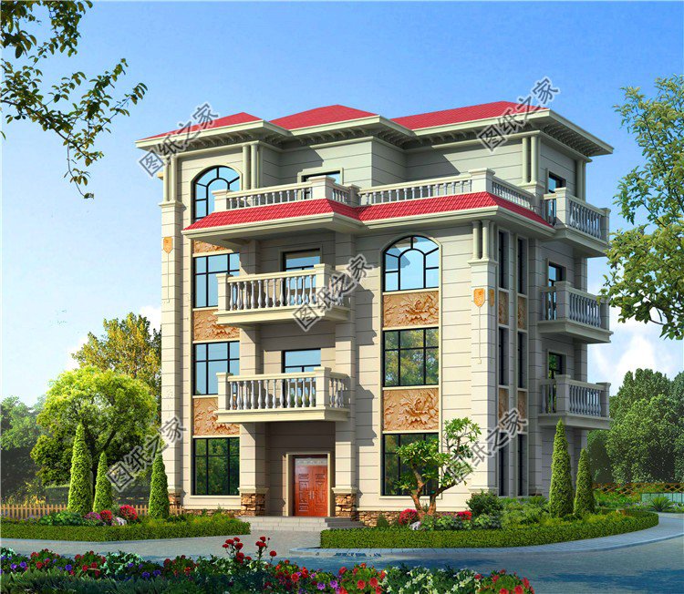 占地120平米四層別墅設計圖，戶型不大但功能齊全，收藏不吃虧