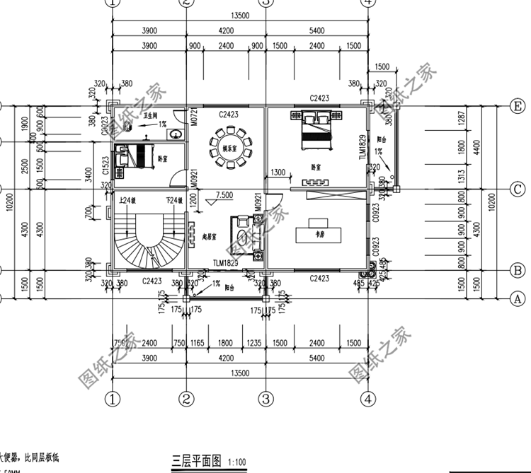 占地120平米四層別墅設計圖，戶型不大但功能齊全，收藏不吃虧