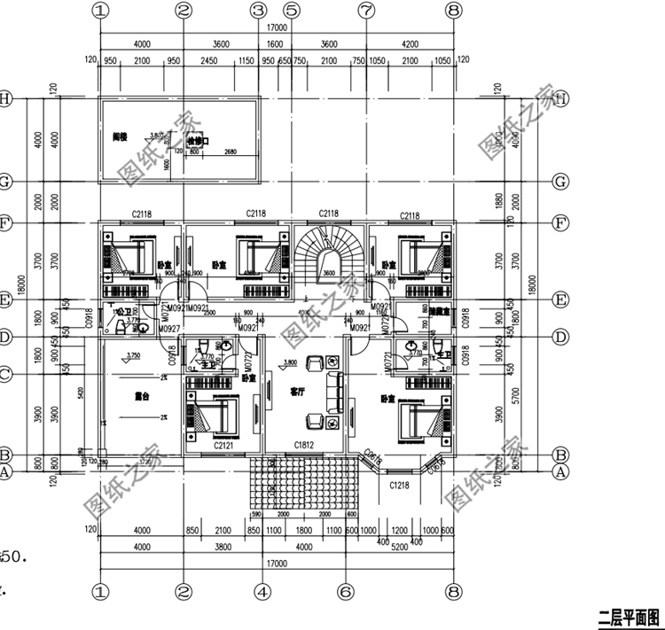 帶小配房二層樓房設計圖，農村最流行的戶型，相當接地氣