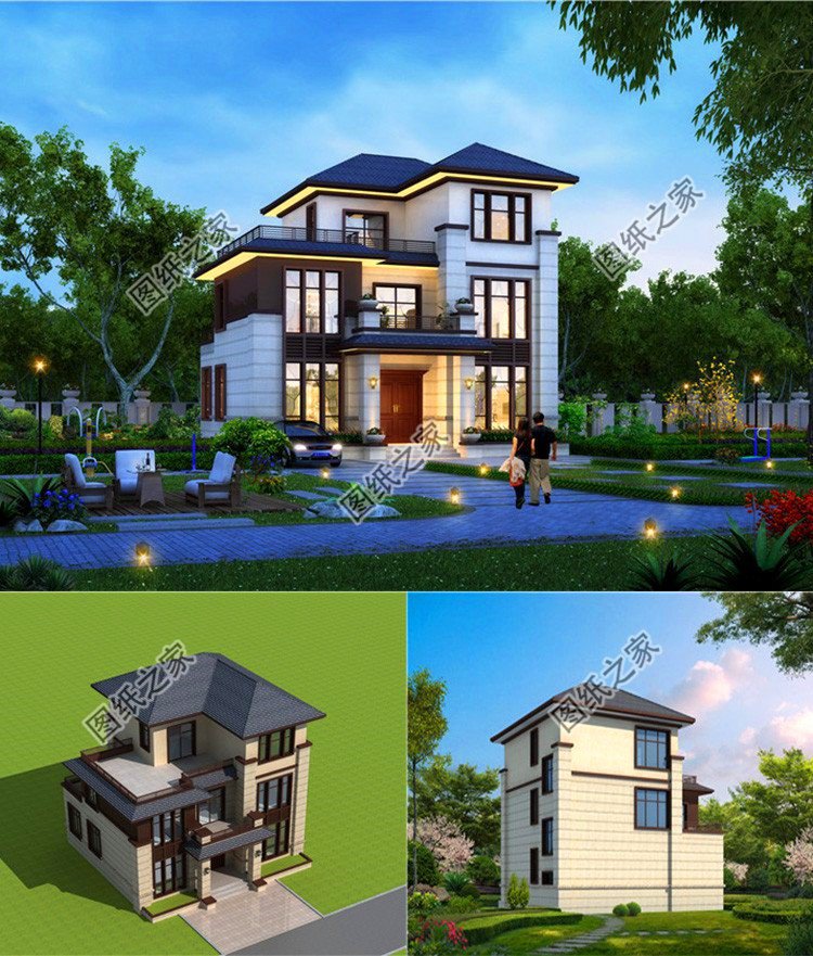 中式三層別墅設計圖，分分鐘把別人家房子比下去，聰明人都收藏好了