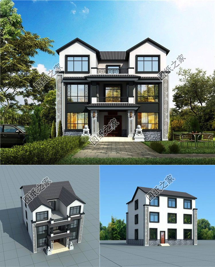 中式三層別墅設計圖，分分鐘把別人家房子比下去，聰明人都收藏好了