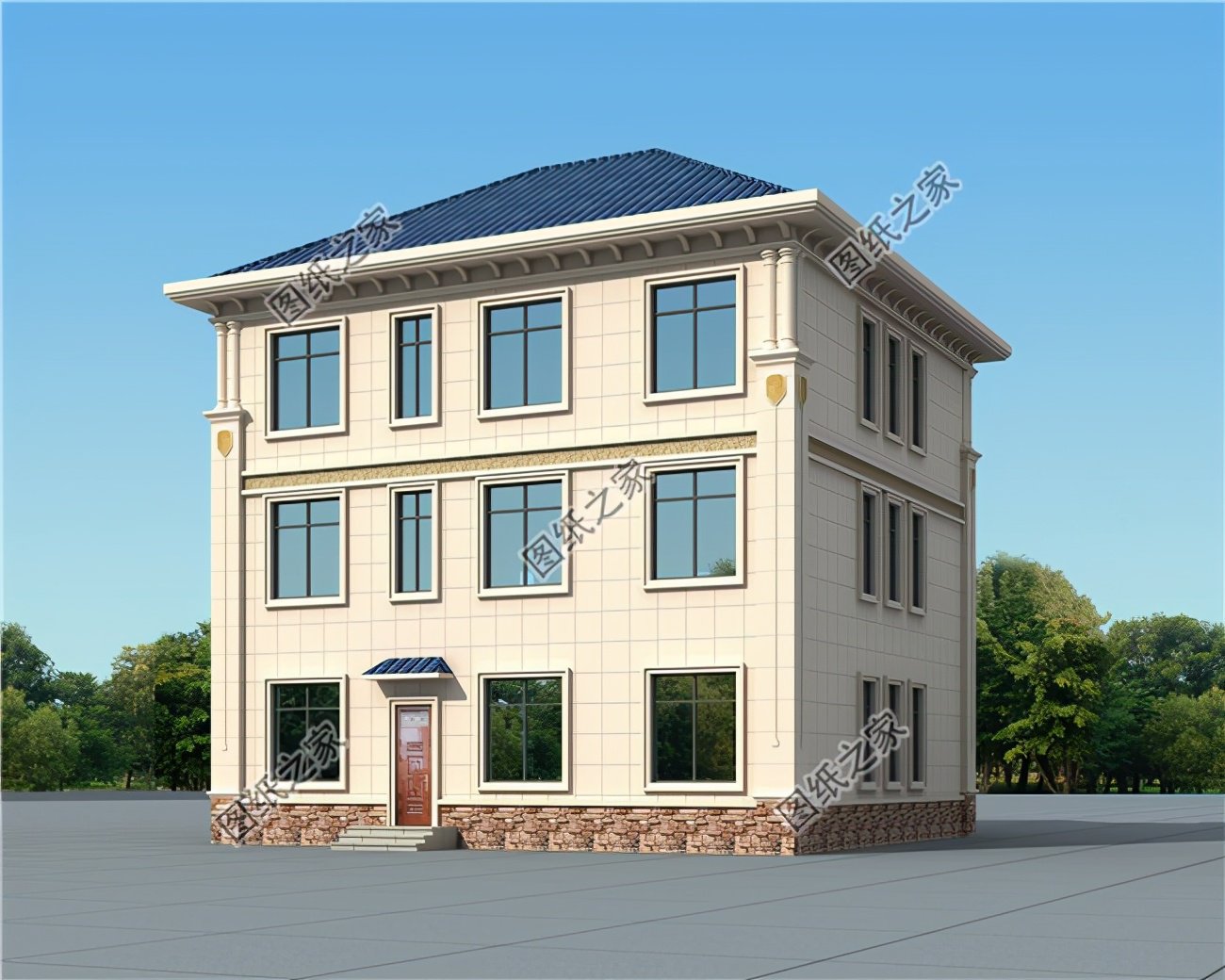 三層帶臨街鋪面設(shè)計(jì)圖，外觀效果顏值高，讓你看上一眼就喜歡！