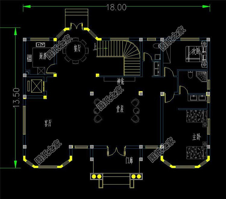 三層自建房平面設計圖，符合農村生活習慣，合理布局每一處