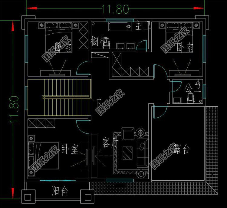 三層自建房平面設計圖，符合農村生活習慣，合理布局每一處