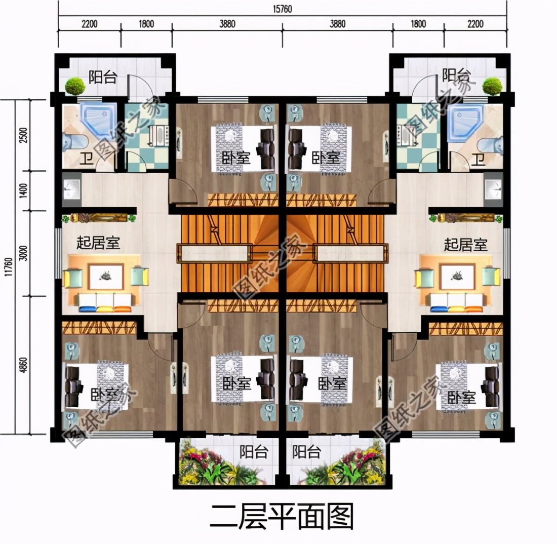 農(nóng)村兄弟雙拼戶型圖，親兄弟這樣建房，省時(shí)省力又省錢(qián)