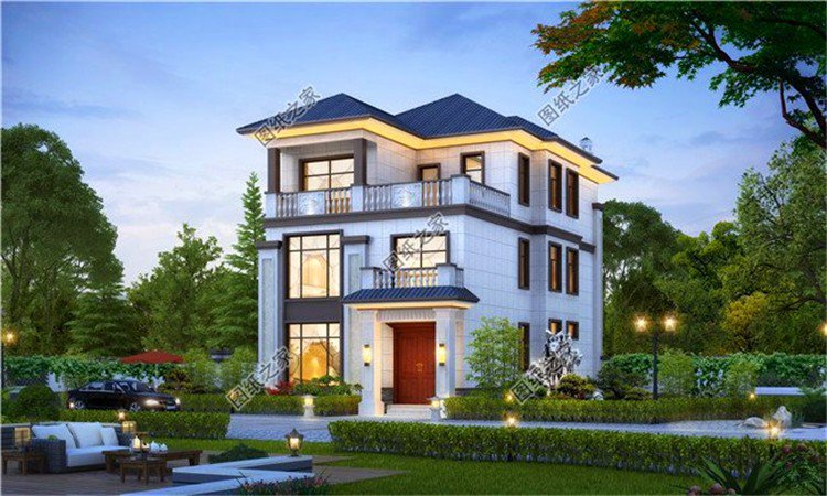 獨棟三層別墅設計圖，超大落地窗美觀大氣，圖紙快快收藏好