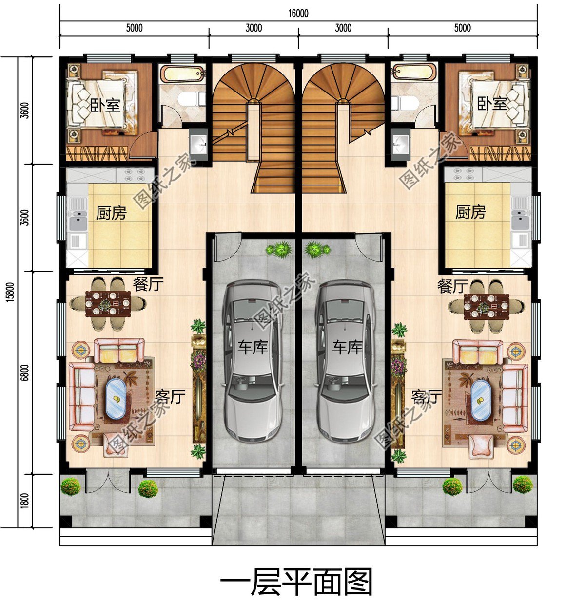個戶110平米左右的雙拼別墅圖，你還和兄弟等什么呢？