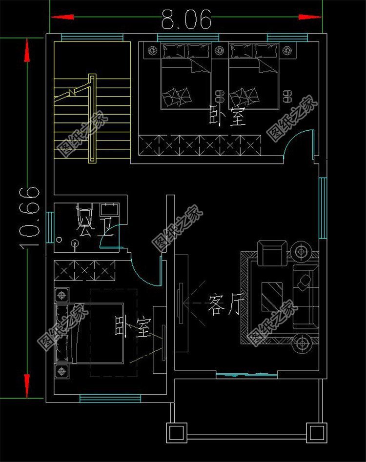 開間設(shè)計(jì)8米寬的自建房，雖然不大，建成也好看
