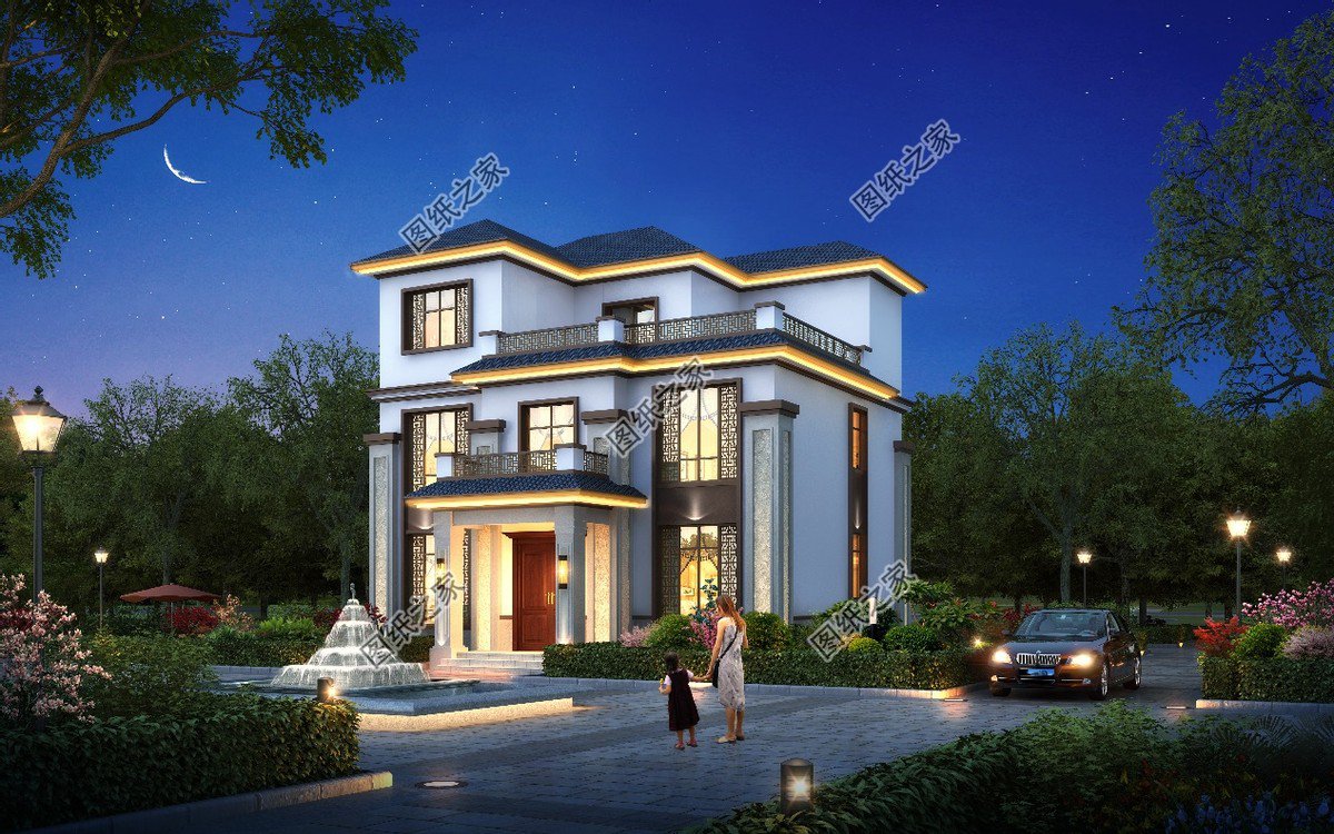 新中式三層別墅，農村推薦的戶型設計，可以給家里人分享看看